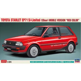 Maquette plastique de voiture Toyota Starlet EP71 Si Limited rouge 1:24