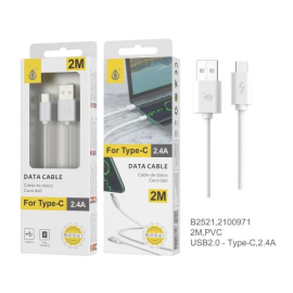 Câble USB Type C B2521 - 2A 2m - Blanc