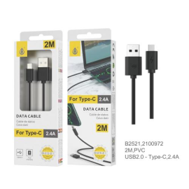 Câble USB Type C- 2A- 2m noir B2521