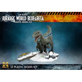 Maquette Jurassic World figurine Plastic Model Kit 1/8 Dominion Velociraptor Blue & Beta 40 cm
