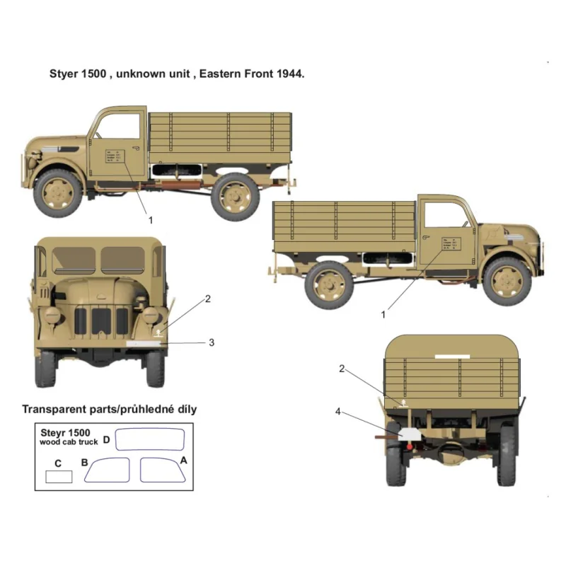 Steyr 1500 Wooden Cab Cargo Truck ex-Special Hobby, new decals