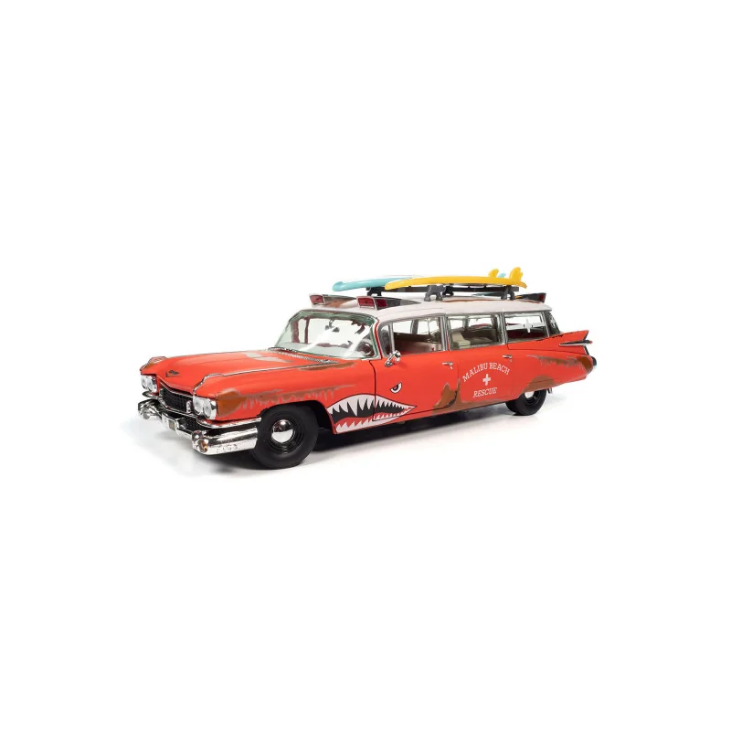 Voiture miniature Die Cast au 1:18 Cadillac Eldorado Ambulance 1959 Surf Shark