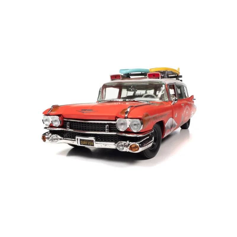 Voiture miniature Die Cast au 1:18 Cadillac Eldorado Ambulance 1959 Surf Shark