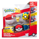 JAZPKW3643 Pokémon ensemble pour ceinture Clip'n'Go Poké Ball, Quick Ball & Pichu
