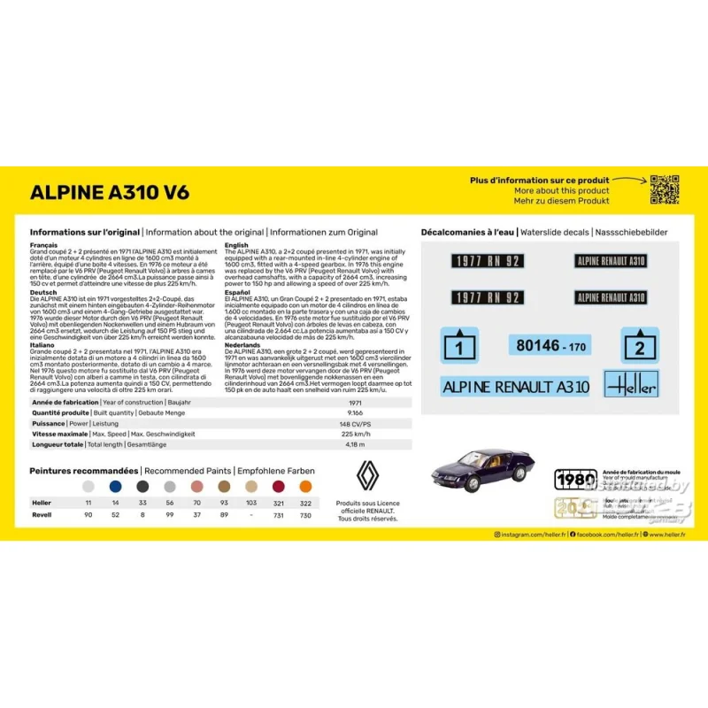 STARTER KIT (Kit de démarrage) Alpine A310