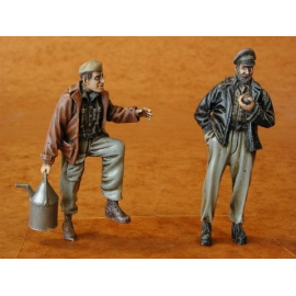  2 figurines d'équipage de locomotive allemand de la 2ème GM (pour maquettes Trumpeter) (BR 52 figurines d'équipage de Loco à va