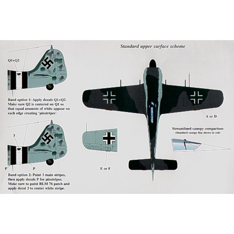 Décal Focke Wulf Fw 190A Sturmjager Pt 1 (4) White 20 Sturmstaffel 1 Maj Hans-Gunther von Kornatzki 1944 White 7 Maj Erwin Bacsi