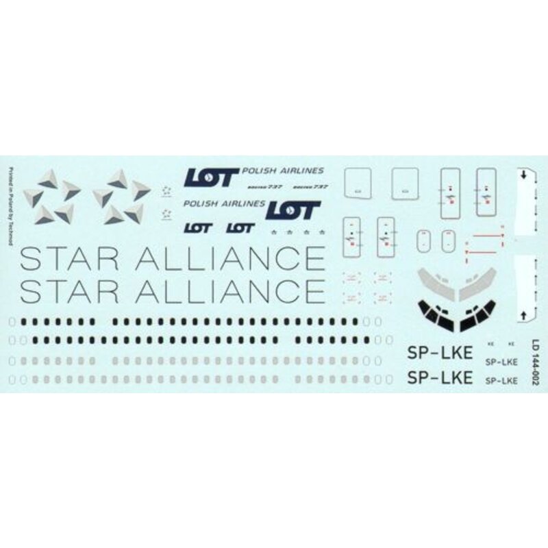 Lima Oscar Decals Décal Boeing 737-500 PLL LOT Star Alliance Polish Airlines