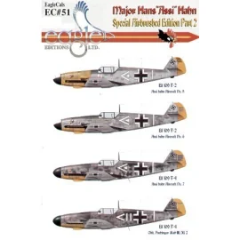 Décal Major Hans 'Assi' Hahn Part II Messerschmitt Bf 109F (4) F-2 Wr 5749 III./JG2 Mid 1941 (2 schemes) F-4 Wr 7183 III..JG2 Fr