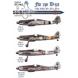 Décal Focke Wulf Fw 190D-9 (4) Yellow 8 11./JG26 (III Gruppe) Celle 1945 RLM 82/83/76 black/white fuselage bands White 12 II./JG