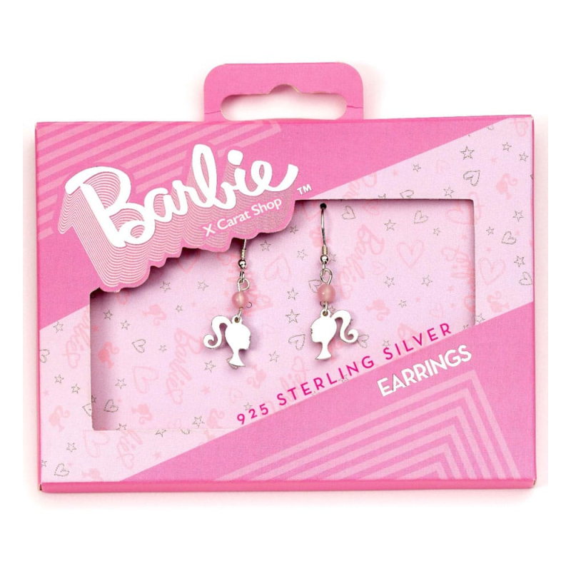 Boucles d'oreille Barbie boucles d´oreilles Drop Silhouette & Rose Quartz (argent sterling)