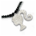 Pendentifs et colliers Barbie pendentif et collier argent Silhouette on Black Onyx Bead (argent sterling)