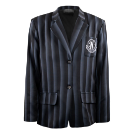 Wednesday Jacket Nevermore Academy black Striped Blazer (M)