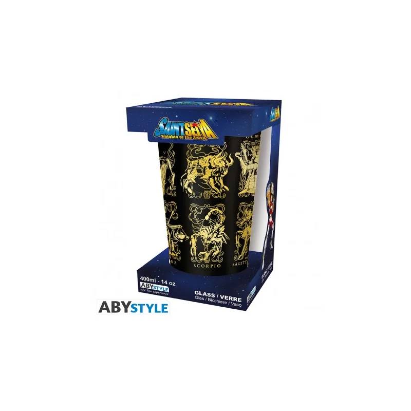 SAINT SEIYA - Verre XXL - 400 ml - Armures d'or - boîte