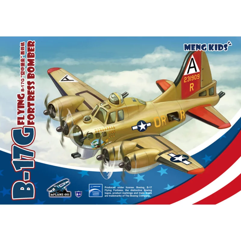 Boeing B-17G Flying Fortress Bomber.Meng Modèle Caricature Series Enfants