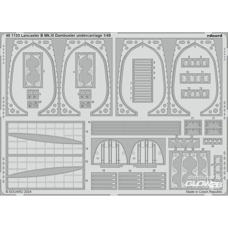 Lancaster B Mk.III Dambuster undercarriage 1/48 HKM