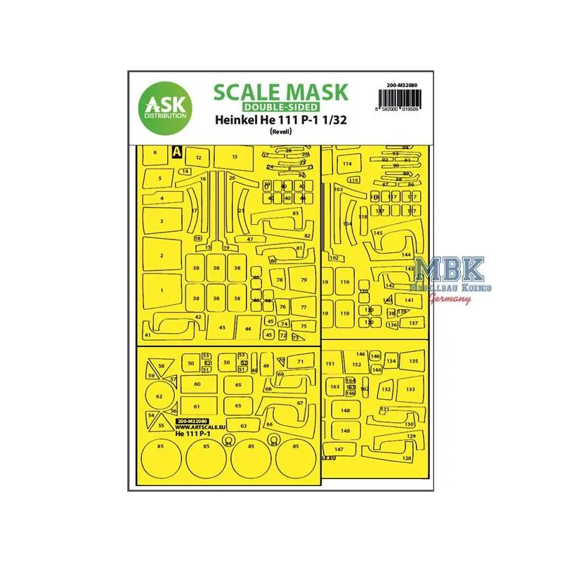 He 111P-1 double-sided express fit mask (Revell)