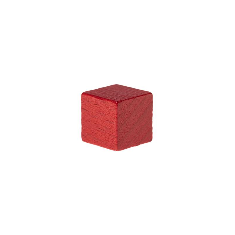  Cube en bois- 10mm- Rouge