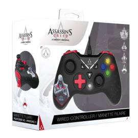 Assassin's Creed - Manette Filaire USB pour PC avec Câble 3M - Noire et Rouge