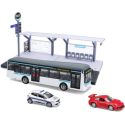 Miniature 1/64 TRANSPORTS PUBLICS - Playset City Bus + station + 2 véhicules