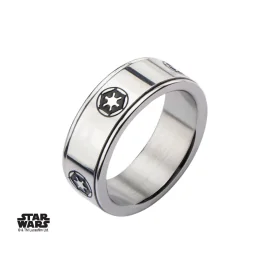 STAR WARS - Men's Stainless Steel Empire Symbol Spinner Ring - Size 10