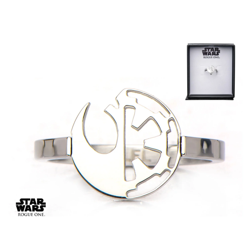 STAR WARS - Women's Stainless Steel Rebel Empire Cut Ring - Size 7