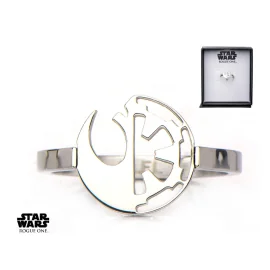 STAR WARS - Women's Stainless Steel Rebel Empire Cut Ring - Size 7