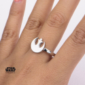 STAR WARS - Women's Stainless Steel Rebel Alliance Cut Ring - Size 7