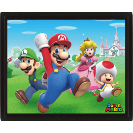  Super Mario - Poster 3d lenticulaire- Group Run (20x26cm)