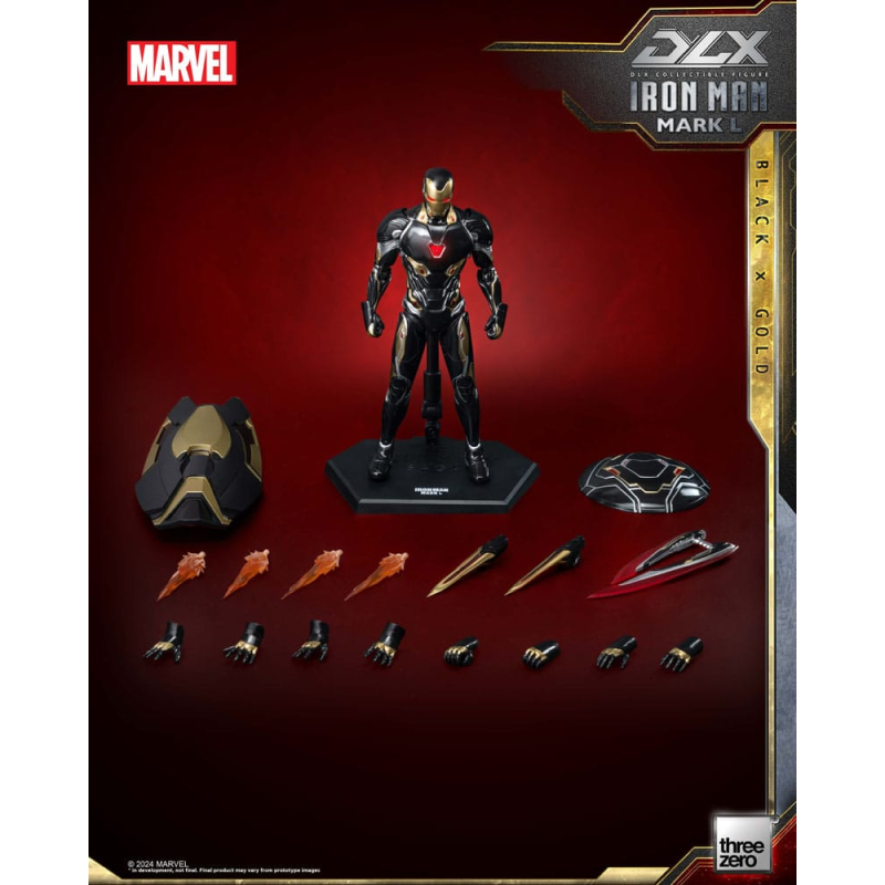 Action figure Infinity Saga figurine 1/12 DLX Iron Man Mark 50 (Black X Gold) 17 cm
