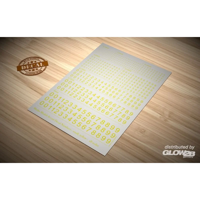 Decal Numbers - small, yellow