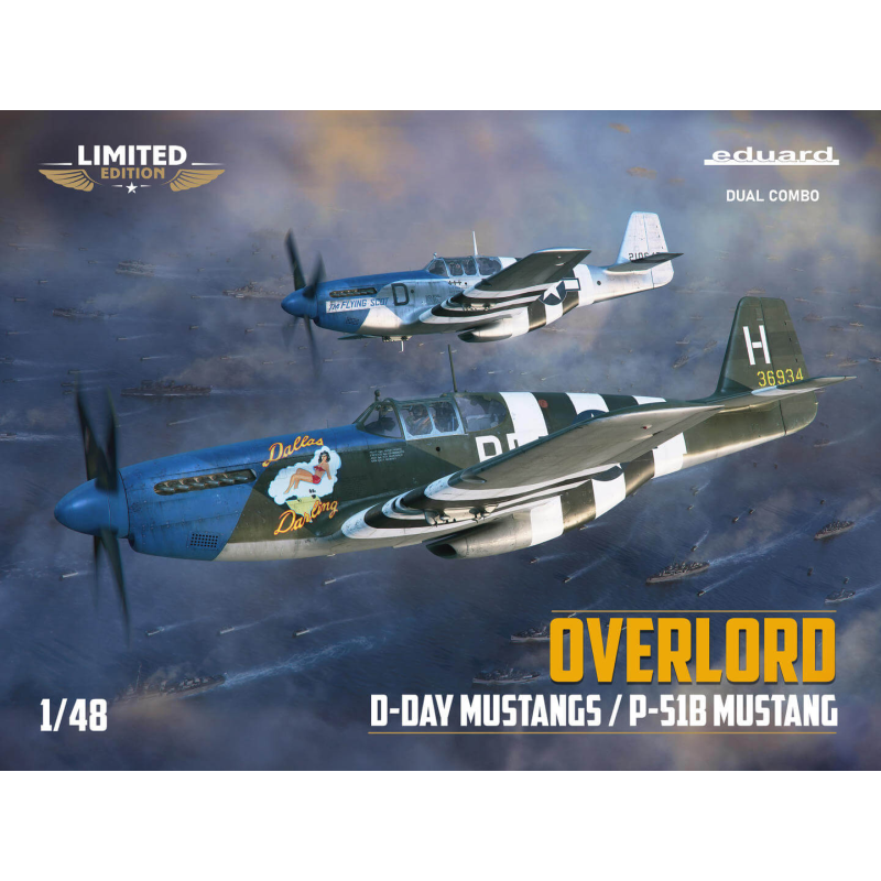 Maquette d'avion OVERLORD: D-DAY MUSTANGS / P-51B MUSTANG DUAL COMBO 1/48 EDUARD-LIMITED