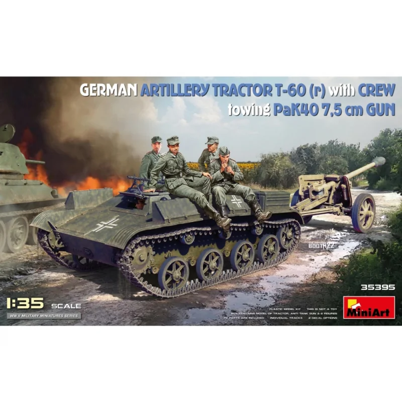 1:35 All. Tracteur T-60(r) avec équipage/PaK40