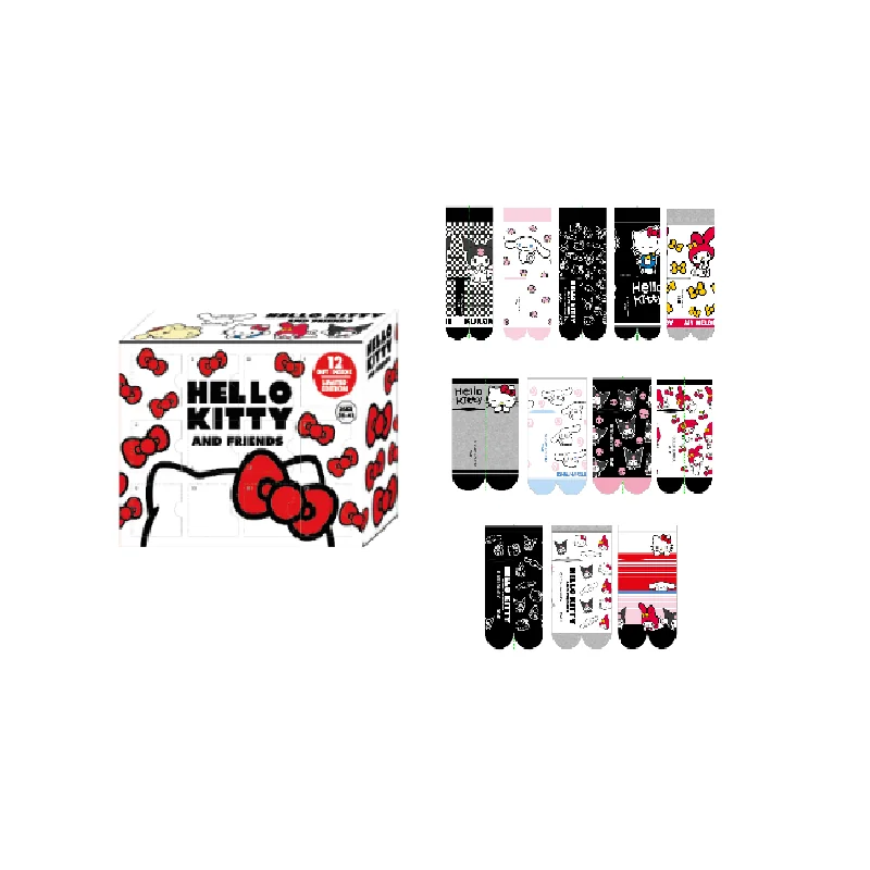 HELLO KITTY & Friends - Gift Box - 12 Paires de Chaussettes (T 35-41)