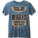 THE BEATLES - T-Shirt BurnOut Col - Carnegie Hall - Blue - Men