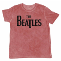 THE BEATLES - T-Shirt BurnOut Col - Logo Red - Men