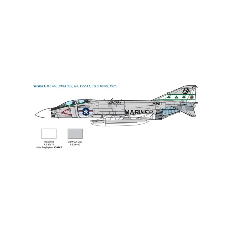 McDonnell F-4J Phantom II 2 FEUILLES DE SUPERBE DÉCALQUE POUR 4 VERSIONS - FEUILLE D'INSTRUCTIONS COULEURDéveloppé par la compag