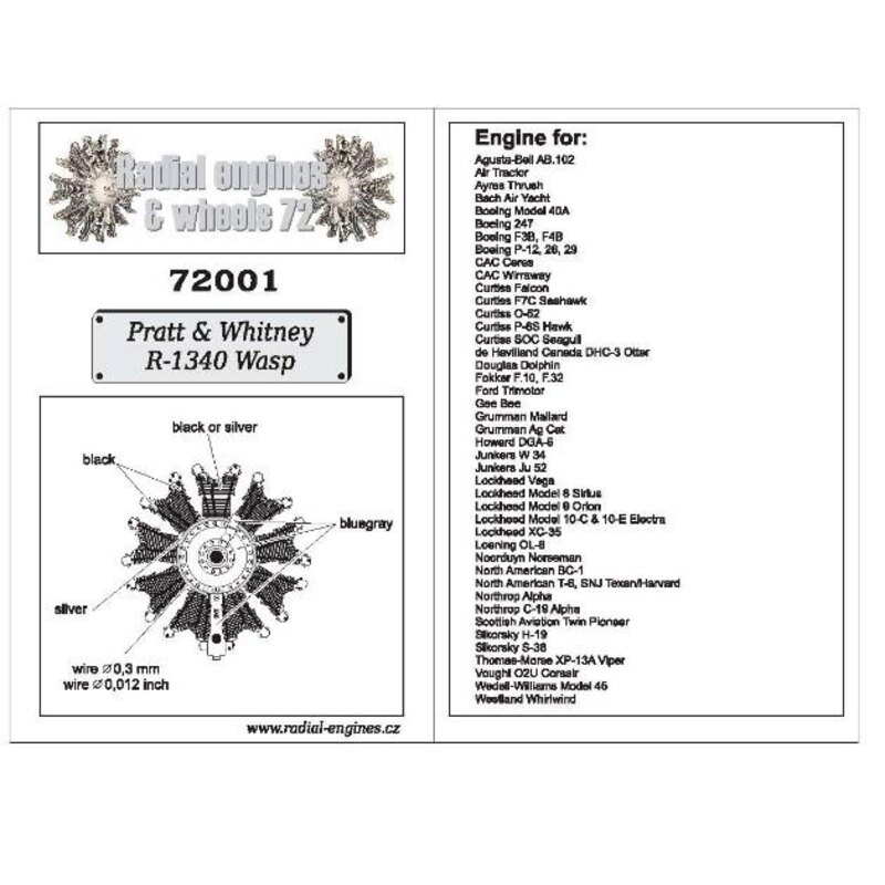 Moteur en étoile Pratt & Whitney R-1340 Wasp, Comme utilisé sur... Air d'Augusta-Bell AB102 Tractor Ayers Trush Bach Air Yacht l