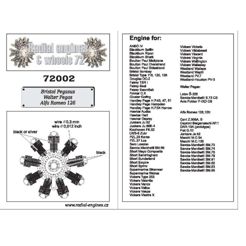Bristol le moteur en étoile de Pegasus Comme utilisé sur... ANBO IV Blackburn Baffin Blackburn Ripon Blackburn Shark Boulton Pau
