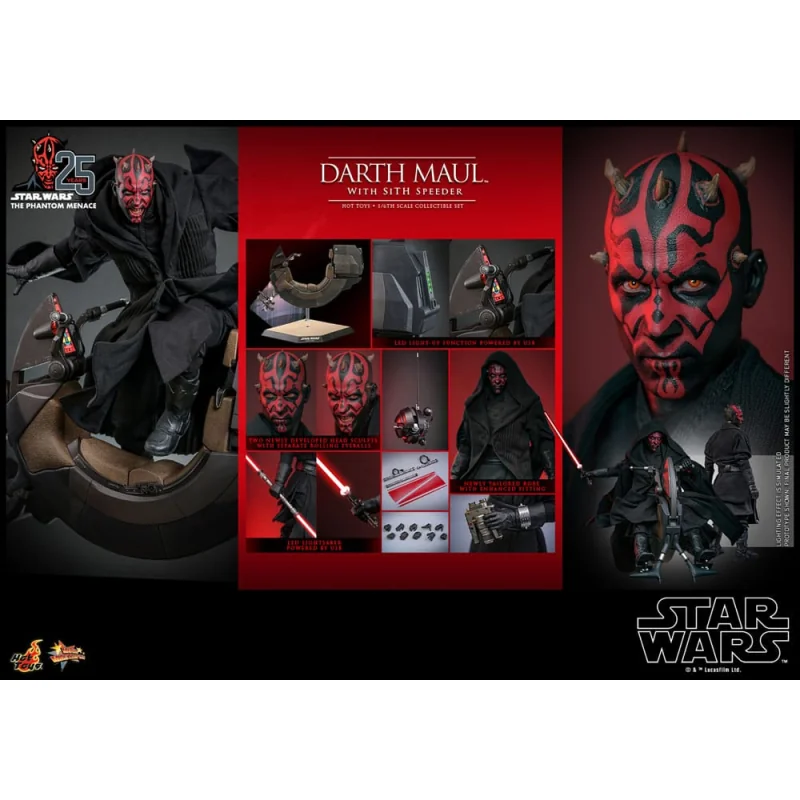 Star Wars Episode I figurine Movie Masterpiece 1/6 Darth Maul with Sith Speeder 29 cm