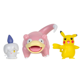  Pokémon pack 3 figurines Battle Figure Set Pikachu (Female), Funécire, Ramoloss 5 cm