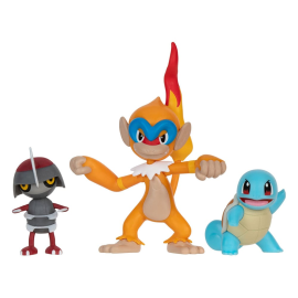  Pokémon pack 3 figurines Battle Figure Set Scalpion, Carapuce 1, Chimpenfeu 5 cm