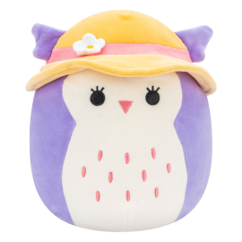  Squishmallows peluche Purple Owl with Sun Hat Holly 18 cm