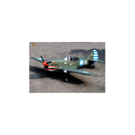 Avion VQ Model P-40 Kitty Hawk 1.57m + Saito FA-62B Moteur methanol 4 temps