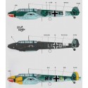 Décal Messerschmitt Bf 110C/D Pt 3 (3) D5+KS 8./NJG 3 shark mouth M8+SP 6./ZG76 shark mouth yellow nose engine nacelles rudders.