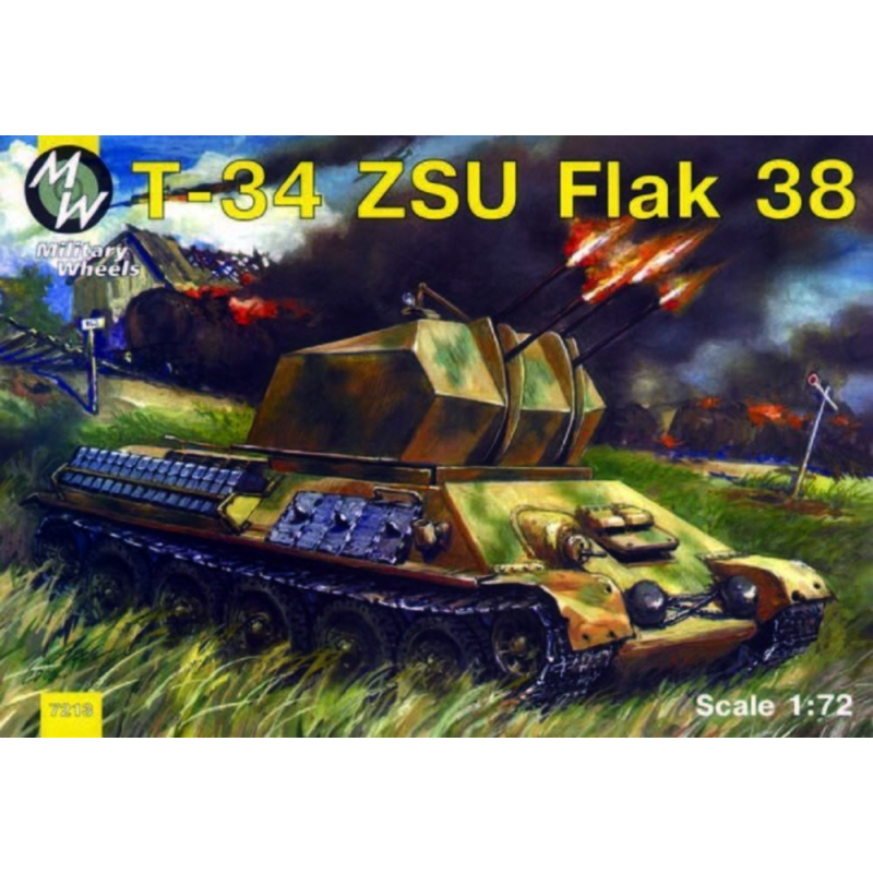 1/72 T34 ZSU Soviet Tank w/Flak 38 Gun