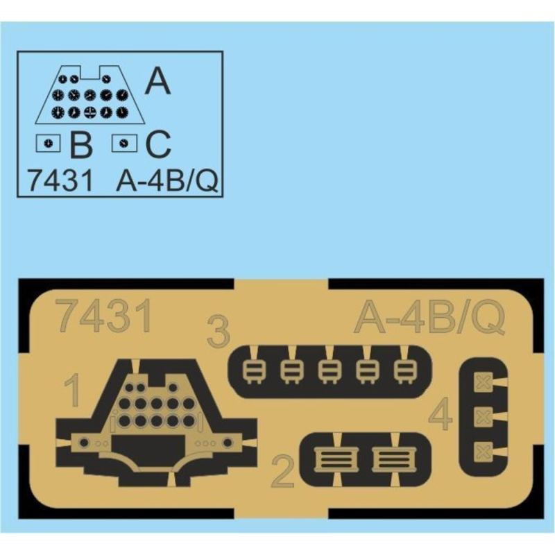 Cockpit Douglas A-4B / Q Skyhawk (conçu pour être utilisé avec les kits Airfix) L'ensemble est conçu pour s'adapter au kit Airfi