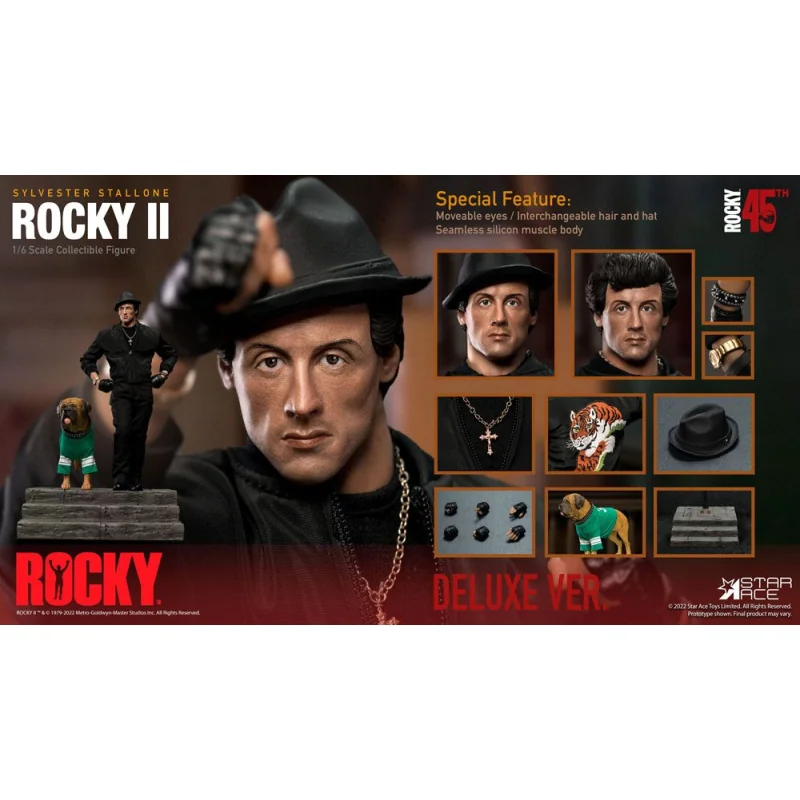 COMBINAISON ROCKY BALBOA NOIRE 1/6 DELUXE AF