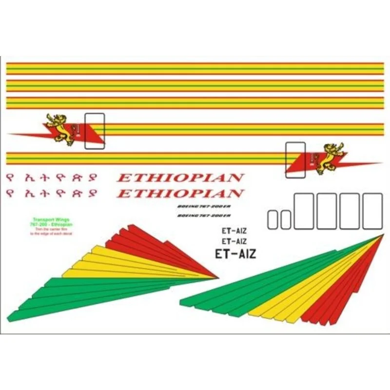 Boeing 767-200 decal set Ethiopian Airlines