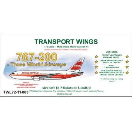  Décal Boeing 767-200 Trans World Airways. Pour plus de renseignements sur ce produit : http://www.aim72.co.uk/page231.html